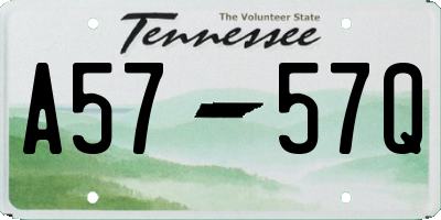 TN license plate A5757Q