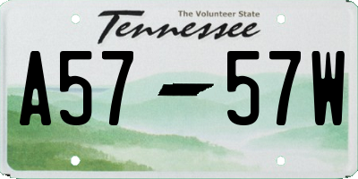TN license plate A5757W