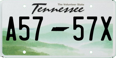 TN license plate A5757X