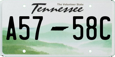 TN license plate A5758C