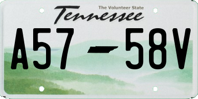 TN license plate A5758V