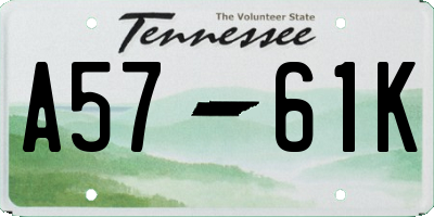 TN license plate A5761K