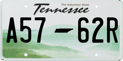 TN license plate A5762R