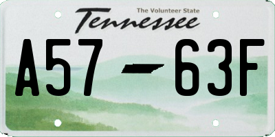 TN license plate A5763F