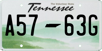 TN license plate A5763G