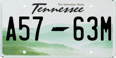 TN license plate A5763M