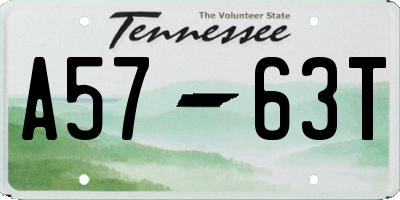 TN license plate A5763T