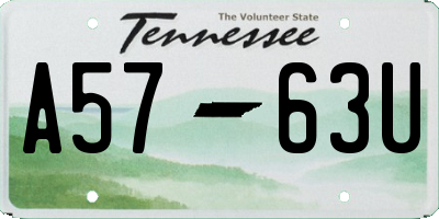TN license plate A5763U