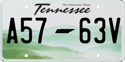 TN license plate A5763V