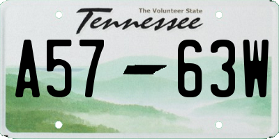 TN license plate A5763W