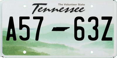TN license plate A5763Z