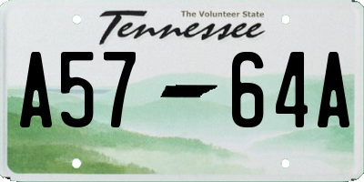 TN license plate A5764A
