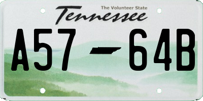 TN license plate A5764B