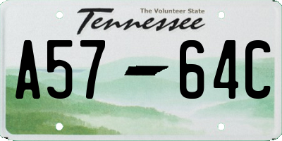 TN license plate A5764C