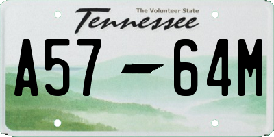 TN license plate A5764M