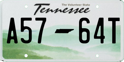 TN license plate A5764T