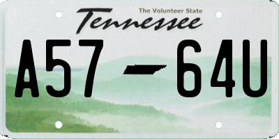 TN license plate A5764U
