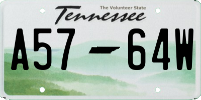TN license plate A5764W
