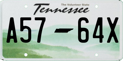 TN license plate A5764X
