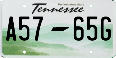 TN license plate A5765G