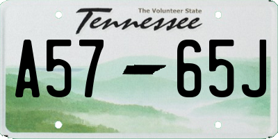 TN license plate A5765J