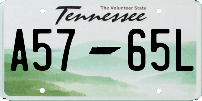 TN license plate A5765L