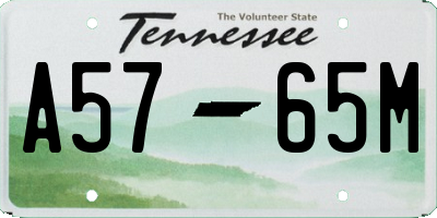 TN license plate A5765M