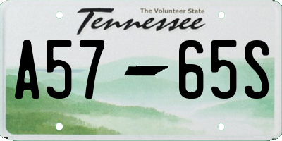 TN license plate A5765S