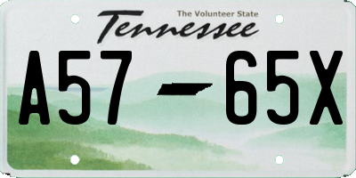 TN license plate A5765X
