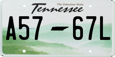 TN license plate A5767L