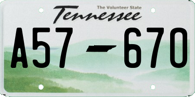 TN license plate A5767O
