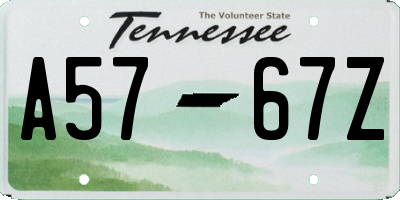 TN license plate A5767Z