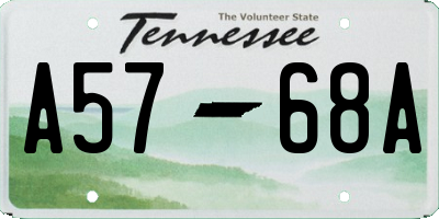 TN license plate A5768A