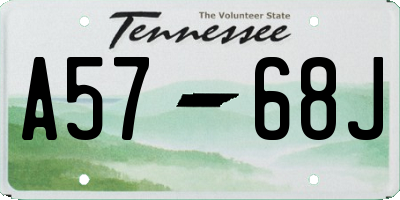 TN license plate A5768J