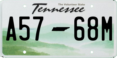 TN license plate A5768M