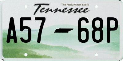 TN license plate A5768P