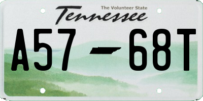 TN license plate A5768T