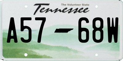 TN license plate A5768W