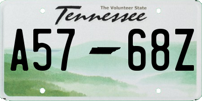 TN license plate A5768Z