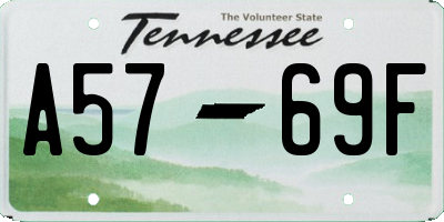 TN license plate A5769F
