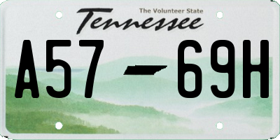 TN license plate A5769H