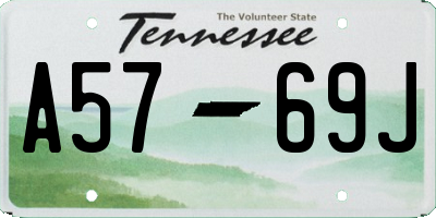 TN license plate A5769J
