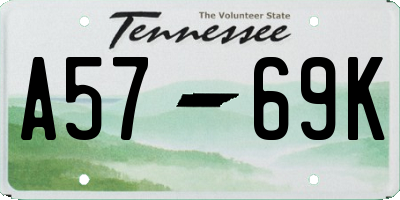 TN license plate A5769K