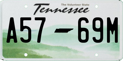 TN license plate A5769M
