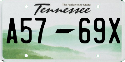 TN license plate A5769X