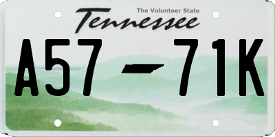 TN license plate A5771K