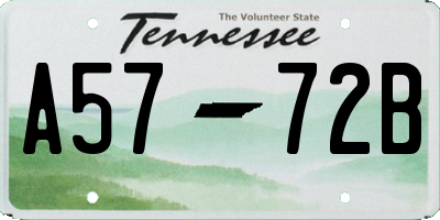 TN license plate A5772B