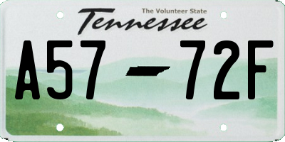 TN license plate A5772F