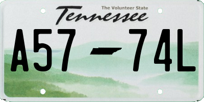 TN license plate A5774L