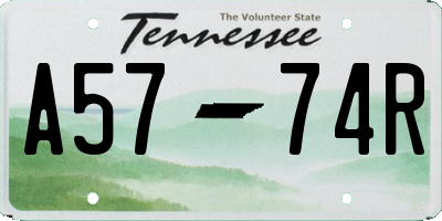 TN license plate A5774R